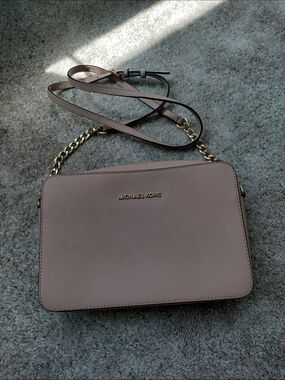 Michael Kors Blush Saffiano Crossbody with Gold Chain